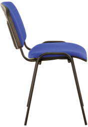Стул для персонала и посетителей BRABIX "Iso CF-005", черный каркас, ткань синяя с черным, 531974