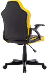 Кресло компьютерное BRABIX "Shark GM-203", экокожа, черное/желтое, 532514