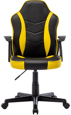 Кресло компьютерное BRABIX "Shark GM-203", экокожа, черное/желтое, 532514