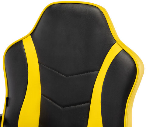 Кресло компьютерное BRABIX "Shark GM-203", экокожа, черное/желтое, 532514
