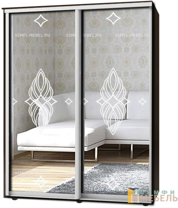 Шкаф-купе 2х дв Стандарт Пескоструй № 48