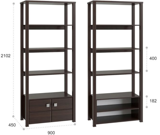 Стеллаж открытый Изабель ИЗ-62К орех темный