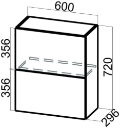 Шкаф навесной (барный) Ш600б (Aventos HF) Модерн