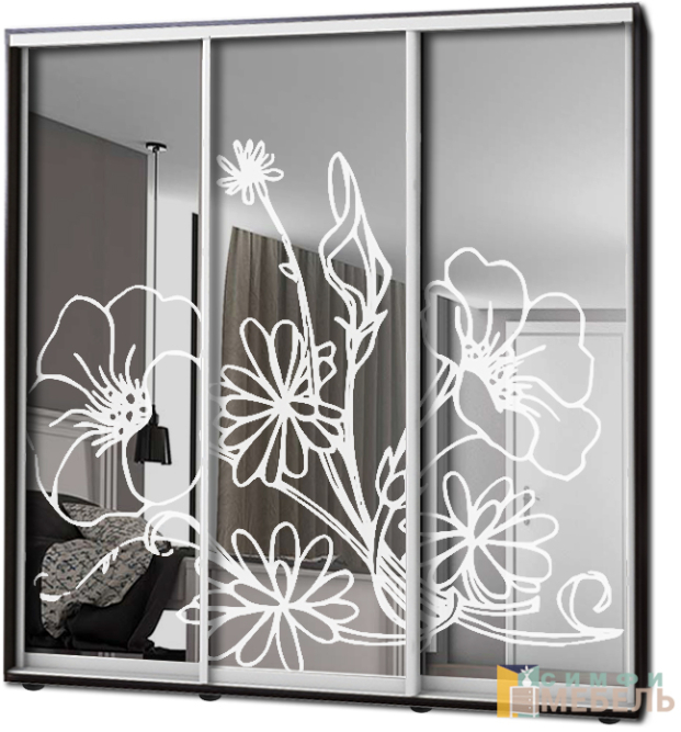 Шкаф купе 3х дв Пескоструй № 42