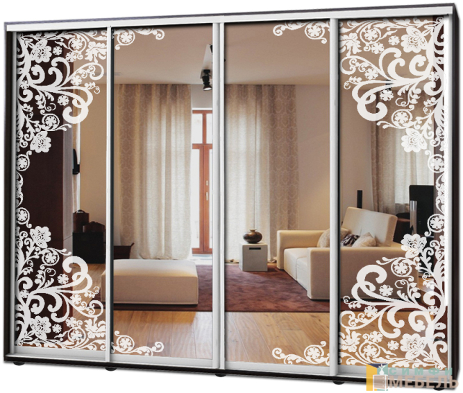 Шкаф купе 4х дв Пескоструй № 27