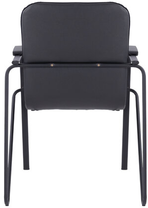 Кресло для приемных и переговорных BRABIX "Samba CF-107", черный каркас, кожзам черный, собранное, 533189