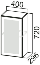 Шкаф навесной со стеклом Ш400с Грейвуд