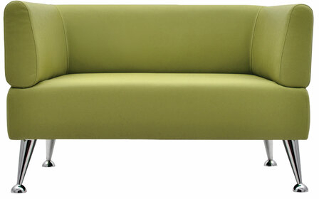Диван мягкий двухместный "Норд", "V-700", 1280х720х730 мм, c подлокотниками, экокожа, светло-зеленый