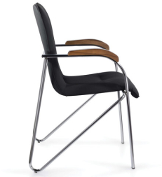 Кресло для приемных и переговорных BRABIX "Samba CF-105 BOX-2", хром, орех (D-8), черный, разобрано, 532761