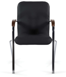 Кресло для приемных и переговорных BRABIX "Samba CF-105 BOX-2", хром, орех (D-8), черный, разобрано, 532761