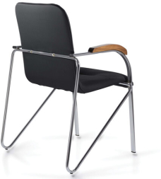 Кресло для приемных и переговорных BRABIX "Samba CF-105 BOX-2", хром, орех (D-8), черный, разобрано, 532761
