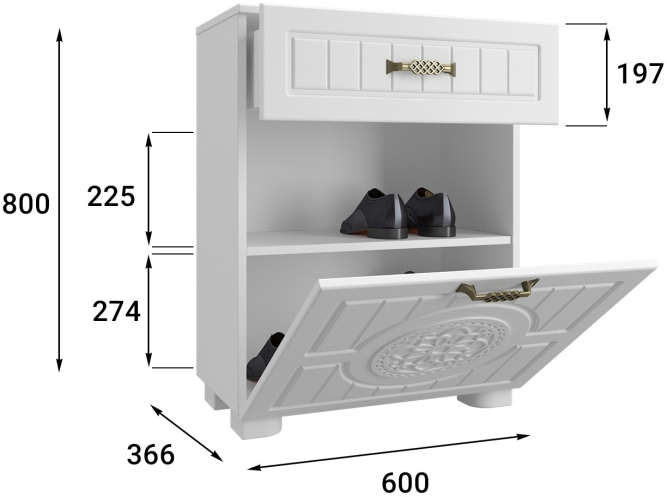 Тумба «Монблан» МБ-31К белое дерево