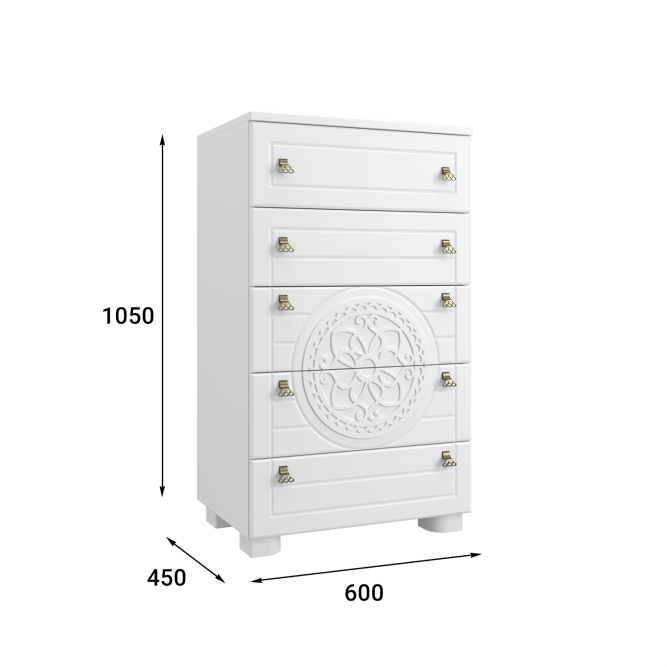 Комод «Монблан» МБ-35К белое дерево