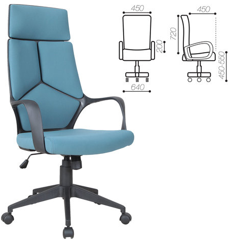 Кресло офисное BRABIX PREMIUM "Prime EX-515", ткань, голубое, 531568