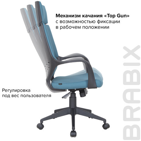 Кресло офисное BRABIX PREMIUM "Prime EX-515", ткань, голубое, 531568