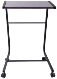 Стол BRABIX "Smart CD-012", 500х580х750 мм, ЛОФТ, на колесах, металл/ЛДСП ясень, каркас черный, 641881