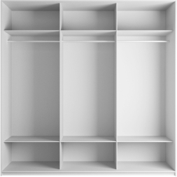 Шкаф-купе Эста 3-х дверный Комби (Зеркало, Стекло Барокко) Белый снег