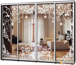 Шкаф купе 4х дв Пескоструй № 28