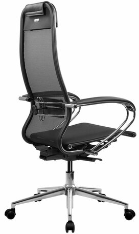 Кресло МЕТТА "ErgoLife" 10 B1-104K, хром, синхромеханизм, прочная сетка, черное
