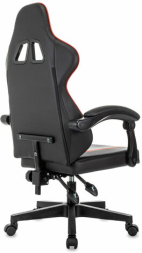 Кресло компьютерное BRABIX "Shooter GM-123", 2 подушки, экокожа, черное/красное, 533190