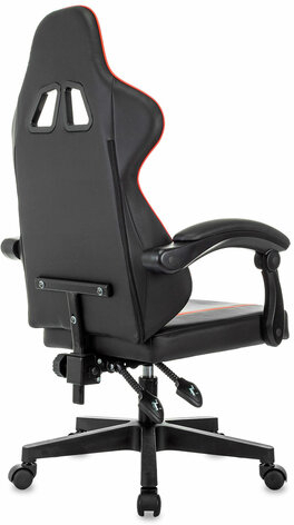 Кресло компьютерное BRABIX "Shooter GM-123", 2 подушки, экокожа, черное/красное, 533190