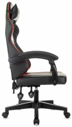 Кресло компьютерное BRABIX "Shooter GM-123", 2 подушки, экокожа, черное/красное, 533190