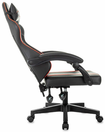 Кресло компьютерное BRABIX "Shooter GM-123", 2 подушки, экокожа, черное/красное, 533190