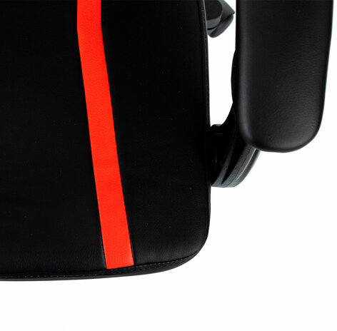 Кресло компьютерное BRABIX "Shooter GM-123", 2 подушки, экокожа, черное/красное, 533190