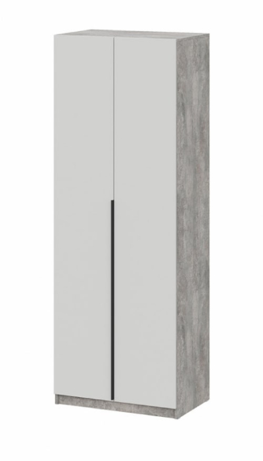 Шкаф 2-створчатый ШК 5 (800) Цемент светлый/Белый шагрень