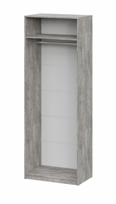 Шкаф 2-створчатый ШК 5 (800) Цемент светлый/Белый шагрень