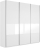 Шкаф-купе Прайм широкий 3-х дверный (ЛДСП/Стекло белое) Белый снег