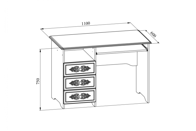 Стол Ассоль плюс АС-241К белое дерево