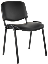 Стул для персонала и посетителей BRABIX "Iso CF-005", черный каркас, кожзам черный, 531977