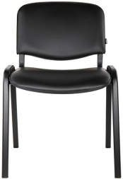 Стул для персонала и посетителей BRABIX "Iso CF-005", черный каркас, кожзам черный, 531977