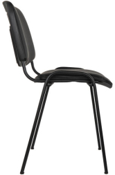 Стул для персонала и посетителей BRABIX "Iso CF-005", черный каркас, кожзам черный, 531977