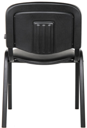 Стул для персонала и посетителей BRABIX "Iso CF-005", черный каркас, кожзам черный, 531977