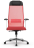Кресло офисное МЕТТА "К-4-Т" хром, прочная сетка, сиденье и спинка регулируемые, красное
