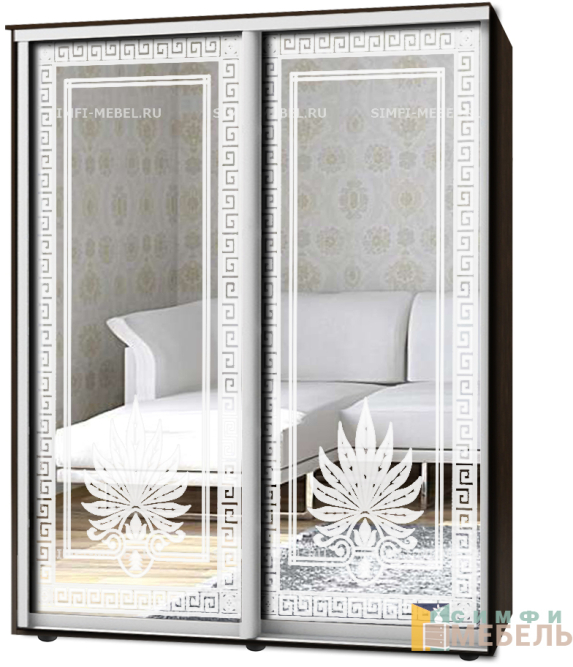 Шкаф-купе 2х дв Стандарт Пескоструй № 50