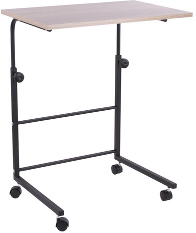 Стол BRABIX "Smart CD-013", 600х420х745-860 мм, ЛОФТ, регулируемый, колеса, металл/ЛДСП дуб, каркас черный, 641882