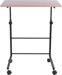 Стол BRABIX "Smart CD-013", 600х420х745-860 мм, ЛОФТ, регулируемый, колеса, металл/ЛДСП дуб, каркас черный, 641882