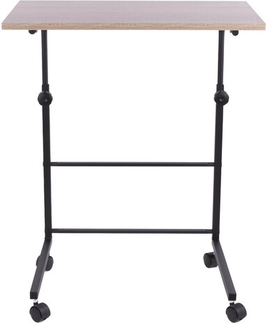 Стол BRABIX "Smart CD-013", 600х420х745-860 мм, ЛОФТ, регулируемый, колеса, металл/ЛДСП дуб, каркас черный, 641882