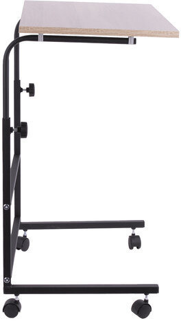 Стол BRABIX "Smart CD-013", 600х420х745-860 мм, ЛОФТ, регулируемый, колеса, металл/ЛДСП дуб, каркас черный, 641882