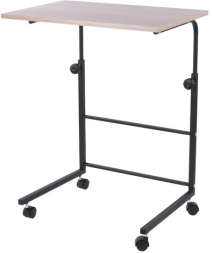 Стол BRABIX "Smart CD-013", 600х420х745-860 мм, ЛОФТ, регулируемый, колеса, металл/ЛДСП дуб, каркас черный, 641882