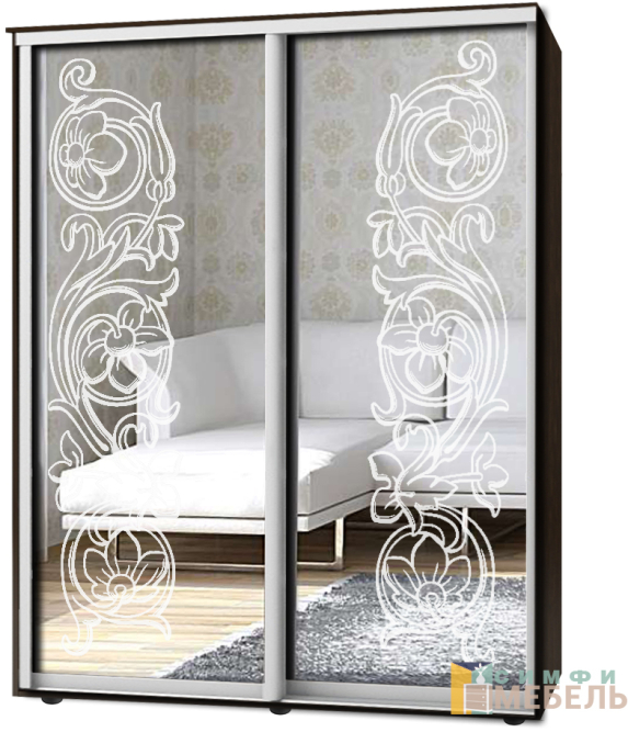 Шкаф-купе 2х дв Стандарт Пескоструй № 80+80