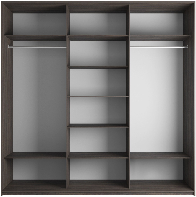 Шкаф-купе Эста 3-х дверный Комби (Зеркало, Стекло Барокко) Венге Мали