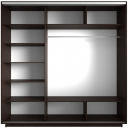 Шкаф-купе Экспресс 3-х дверный ( Зеркало) Венге