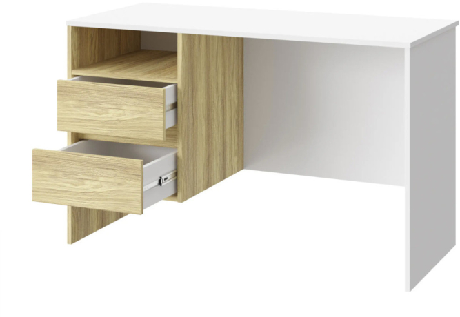 Стол Оскар ОС-24 белый структурный/блэквуд ячменный