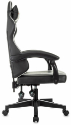 Кресло компьютерное BRABIX "Shooter GM-123", 2 подушки, экокожа, черное/белое, 533191