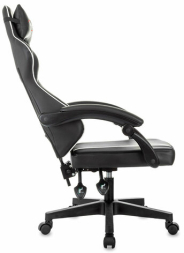 Кресло компьютерное BRABIX "Shooter GM-123", 2 подушки, экокожа, черное/белое, 533191