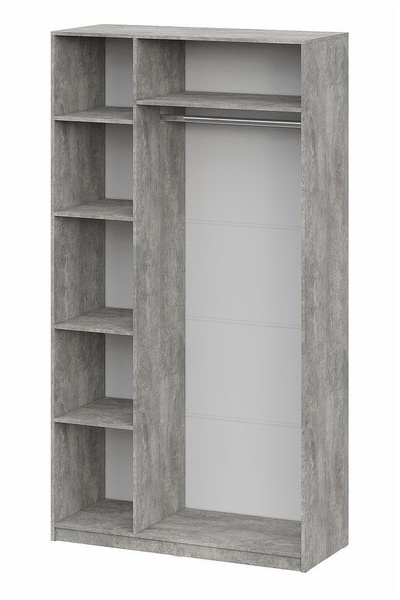 Шкаф 3-створчатый ШК 5 (1200) Цемент светлый/Белый шагрень